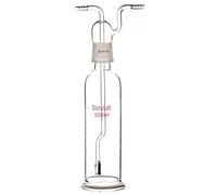 stonylab Bouteille de Lavage de Gaz, Verre Borosilicaté Bouchon de Gaz 34/34 Gaz à Barboteur Bouteille de Lavage avec Disque Fritté et Entrée de 8 mm de Diamètre Extérieur/Tuyaux de Sortie, 500 ml