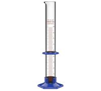 stonylab Cylindre Gradué, Cylindre Gradué en Verre Borosilicaté pour Laboratoire avec Base Hexagonale en Plastique et Collier de Protection, 100 ml