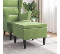 vidaXL Tabouret en velours vert clair avec pieds en bois
