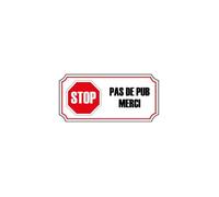stop pas de pub publicité boite aux lettres sticker autocollant logo 3 Taille : 17 cm