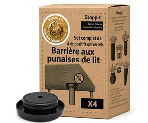 STOPPIC - Piège Punaise de Lit (Lot de 4) | Barrière Mécanique pour Pieds de Lit - Anti Insectes Rampants sans Produit Chimique - Fabrication Française