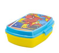 STOR Boîte à Goûter Spider-Man Enfant 1333ml - Lunch Box Rectangulaire en Plastique Sans BPA - Boîte Sandwich Décorée pour École et Sorties
