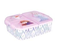 Stor Boîte à sandwich Disney Frozen pour enfants avec 3 compartiments, en plastique sans BPA, lavable et réutilisable, ne convient pas au lave-vaisselle et au micro-ondes