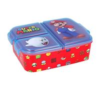 STOR Boîte à Sandwich Super Mario Bros Enfant 3 Compartiments 2156ml - Lunch Box Scolaire Sans BPA pour École Maternelle