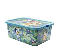 STOR Boîte de Rangement Enfant Bluey avec Couvercle Click 13 Litres - Organisateur Jouets Plastique Résistant pour Chambre