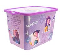 Stor Boîte de rangement enfant Click KPop Demon Hunters Violet Huntrix 23 L à fermeture clic - Bac de rangement en plastique pour jouets et chambre d’enfant, idée cadeau