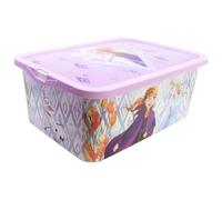 STOR Boîte de Rangement Enfant La Reine Des Neiges avec Couvercle Click 13 Litres - Organisateur Jouets Plastique Résistant pour Chambre