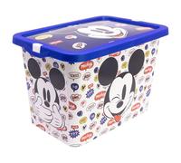 STOR Boîte de Rangement Enfant Mickey Mouse avec Fermeture Click 7 Litres - Organisateur Plastique Multiusage pour Jouets et Chambre Enfants