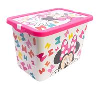 STOR Boîte de Rangement Enfant Minnie Mouse avec Fermeture Click 7 Litres - Organisateur Plastique Multiusage pour Jouets et Chambre Enfants