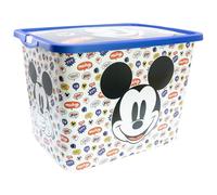 Stor Boîte de Rangement Mickey Mouse avec Fermeture Clic 23 Litres - Organisateur en Plastique pour Jouets et Chambre d'Enfant