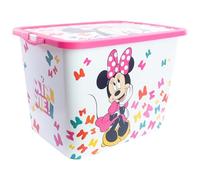 Stor Boîte de Rangement Minnie Mouse avec Fermeture Clic 23 Litres - Organisateur en Plastique pour Jouets et Chambre d'Enfant