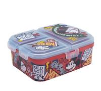Stor Boîte Repas Enfant Mickey Mouse 4 Compartiments 1944ml - Lunch Box XL sans BPA pour Enfants - Bento Scolaire en Plastique avec Fermeture Sécurisée