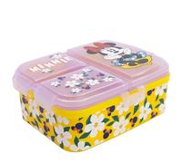 Stor Boîte Repas Enfant Minnie Mouse 4 Compartiments 1944ml - Lunch Box XL sans BPA pour Enfants - Bento Scolaire en Plastique avec Fermeture Sécurisée