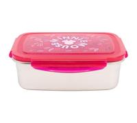 Stor Boîte repas Minnie Mouse Cherrylicious en acier inoxydable 1090 ml - Lunch box rectangulaire hermétique avec joint en silicone pour le bureau, la fac ou l’école, idée cadeau