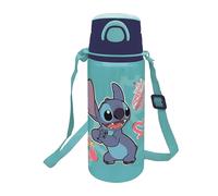 STOR Gourde aluminium Stitch 730 ml Pop-up antifuite avec paille, poignée et bandoulière Enfant