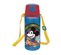 Stor Gourde Aluminium Mickey Mouse 730ml Enfant avec Paille, Poignée et Sangle - Bouteille Réutilisable Antifuite École Sport pour Enfants