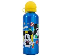 Stor Bouteille en aluminium pour enfants de 530 ml avec motif Disney Mickey Mouse, avec bouchon de sécurité et bec dévissés, lavable et réutilisable