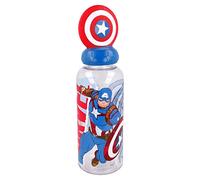 Stor Bouteille originale Marvel pour enfants avec couvercle dévissable et décorée d'un bouclier Captain America 3D de 560 ml sans BPA.