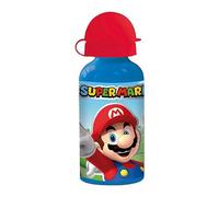 STOR Gourde aluminium Super Mario Bros 400 ml enfants - embout sécurité, anti-fuite - bleu