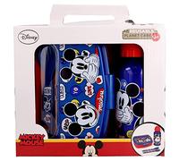 STOR Ensemble DE 4 PIÈCES DE Retour À L'ÉCOLE Urbain (Bouteille en Aluminium 400 ML ET Machine À SANDWICHS avec Couverts) C'est Un Truc Mickey