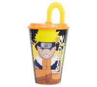Stor Gobelet Enfant avec Couvercle et Paille Naruto 430ml - Verre Réutilisable en Plastique Résistant pour Enfants - Anti-Fuite