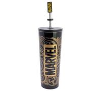 STOR Gobelet Isotherme Avengers avec Paille 770ml - Tumbler Acier Inoxydable Réutilisable avec Couvercle pour Boissons Chaudes et Froides