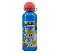 Stor Gourde Aluminium Enfant Sonic Le Hérisson 600ml - Réutilisable avec Embout Sécurisé et Bouchon Anti-Fuite pour École Sport Enfants