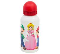 Stor Gourde Aluminium Enfant Super Mario Bros 400ml - Bouteille Réutilisable avec Bec Verseur de Sécurité et Bouchon Anti-Fuite - Légère et Résistante pour Enfants