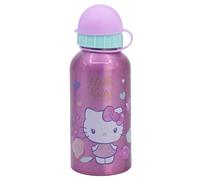 STOR Gourde Aluminium Hello Kitty pour Enfants 400ml - Bouteille Réutilisable avec Embout de Sécurité et Bouchon Anti-Fuite - Légère et Résistante