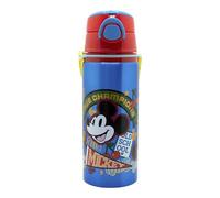 Stor Gourde Aluminium Mickey Mouse 730ml Enfant avec Paille, Poignée et Sangle - Bouteille Réutilisable Antifuite École Sport pour Enfants