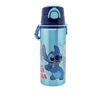 STOR Gourde aluminium Stitch 730 ml Pop-up antifuite avec paille, poignée et bandoulière Enfant