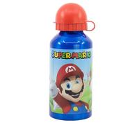 STOR Gourde Aluminium Super Mario Bros pour Enfants 400ml - Bouteille Réutilisable avec Embout de Sécurité et Bouchon Anti-Fuite - Légère et Résistante