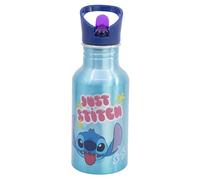 STOR Gourde en Aluminium Stitch 545ml pour Enfants avec Paille Anti-fuite et Poignée de Transport Sans BPA