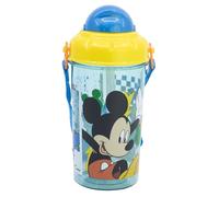 Stor Gourde Enfant avec Paille Mickey Mouse 465ml - Bouteille Plastique Sans BPA avec Couvercle et Sangle pour École et Sport
