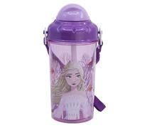 Stor Gourde enfant La Reine des Neiges Autumn Leaves en plastique avec paille et sangle 465 ml - Bouteille pour l’école, le parc et les sorties, idée cadeau