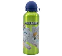 STOR Gourde Enfant Minecraft en Aluminium 530ml avec Embout Anti-Fuite et Bouchon Sécurisé Réutilisable pour École Sport