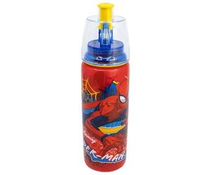 Stor Gourde Enfant Spider-Man 575ml en Plastique avec Bec Verseur et Bouton Spray Réutilisable Sans BPA pour Enfants