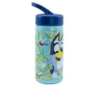 STOR Gourde Sport Bluey avec Paille et Poignée 410ml - Bouteille Enfant Réutilisable Sans BPA pour École Sport et Sorties