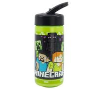 STOR Gourde Sport Minecraft avec Paille et Poignée 410ml - Bouteille Enfant Réutilisable Sans BPA pour École Sport et Sorties