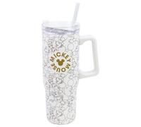 Stor Grande Tasse Isotherme avec Paille Mickey Mouse 920ml Acier Inoxydable Double Paroi - Gobelet avec Poignée et Couvercle