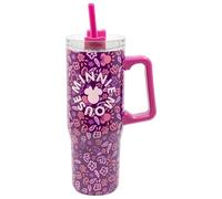 STOR Grande Tasse Isotherme avec Paille Minnie Mouse 920ml Acier Inoxydable Double Paroi - Gobelet Réutilisable avec Poignée et Couvercle