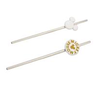 Stor Lot de 2 pailles 3D en acier inoxydable Mickey Mouse Signature