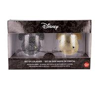Stor Lot de 2 verres en verre Mickey 510 ml Or et noir
