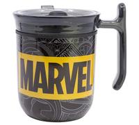 STOR Mug à Café Avengers avec Anse et Couvercle Coulissant 470ml - Tasse Isotherme Acier Inoxydable Double Paroi Réutilisable