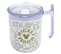STOR Mug à Café Mickey Mouse avec Anse et Couvercle Coulissant 470ml - Tasse Isotherme Acier Inoxydable Double Paroi Réutilisable