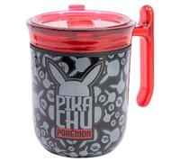 STOR Mug à Café Pokémon avec Anse et Couvercle Coulissant 470ml - Tasse Isotherme Acier Inoxydable Double Paroi Réutilisable