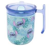 STOR Mug à Café Stitch avec Anse et Couvercle Coulissant 470ml - Tasse Isotherme Acier Inoxydable Double Paroi Réutilisable