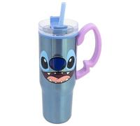 STOR Mug Café Stitch Grand Format avec Paille et Poignée 770ml - Gobelet Isotherme Double Paroi Acier Inoxydable pour Boissons Chaudes et Froides Réutilisable