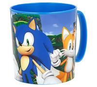 Stor Mug en plastique pour enfants Sega Sonic de 350 ml, sans BPA, avec poignée, réutilisable, ne passe pas au lave-vaisselle et passe au micro-ondes