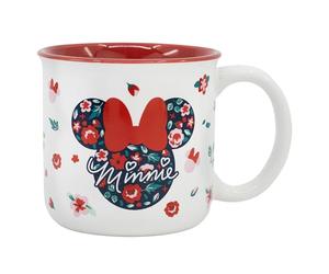 Stor Mug petit-déjeuner Minnie Mouse Gardening en céramique 400 ml - Grande tasse pour café au lait, thé ou chocolat chaud, idée cadeau